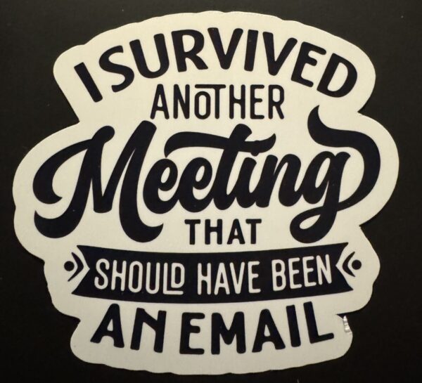 Survived another meeting that should have been an email