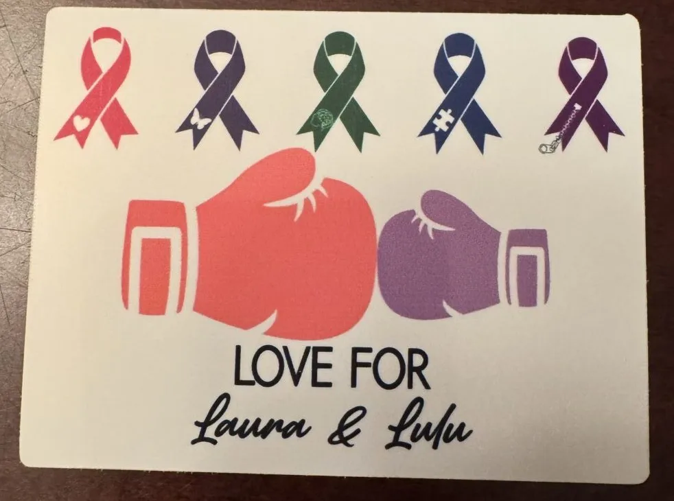 Love for Laura and Lulu - Boxing Glove Sticker - Image 2