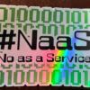 no as a service sticker, funny holographic tech sticker, developer humor